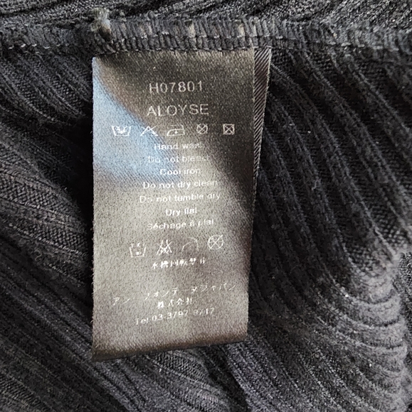 Anne Fontaine Aloyse Black Sweater Wrap Dress Slit Puff Balloon Sleeve Size 42 - Picture 11 of 13